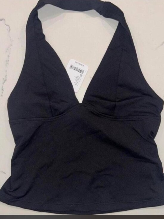 Tops - Black Halter V-Neck Tank Top